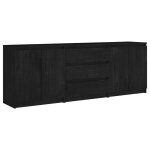 Vidaxl armoire d'appoint noir 180x36x65 cm bois de pin massif