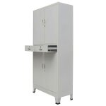 Vidaxl armoire de bureau avec 4 portes acier 90 x 40 x 180 cm gris