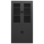 Vidaxl armoire de bureau anthracite 90x40x180 cm acier