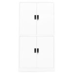 Vidaxl armoire de bureau blanc 90x40x180 cm acier