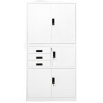 Vidaxl armoire de bureau blanc 90x40x180 cm acier