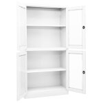 Vidaxl armoire de bureau blanc 90x40x180 cm acier et verre tremp