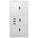 Vidaxl armoire de bureau gris clair 90x40x180 cm acier