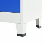 Vidaxl armoire de bureau mtal 90 x 40 x 180 cm gris et bleu