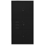 Vidaxl armoire de bureau noir 90x40x180 cm acier