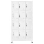 Vidaxl armoire � casiers avec 12 compartiments 90 x 45 x 180 cm gris