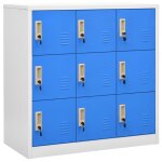 Vidaxl armoires � casiers 2 pcs gris clair et bleu 90x45x92, 5 cm acier