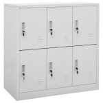Vidaxl armoires � casiers 5 pcs gris clair 90x45x92, 5 cm acier