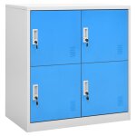 Vidaxl armoires � casiers 5 pcs gris clair et bleu 90x45x92, 5 cm acier