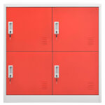 Vidaxl armoire  casiers gris clair et rouge 90x45x92, 5 cm acier