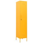 Vidaxl armoire � casiers jaune moutarde 35x46x180 cm acier