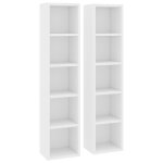 Vidaxl armoires � cd 2 pcs blanc 21x16x93, 5 cm agglom�r�