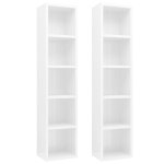 Vidaxl armoires à cd 2 pcs blanc brillant 21x16x93, 5 cm aggloméré Vidaxl armoires à cd 2 pcs blanc brillant 21x16x93, 5 cm aggloméré