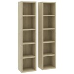 Vidaxl armoires à cd 2 pcs chêne sonoma 21x16x93, 5 cm aggloméré Vidaxl armoires à cd 2 pcs chêne sonoma 21x16x93, 5 cm aggloméré