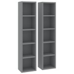 Vidaxl armoires  cd 2 pcs gris 21x16x93, 5 cm agglomr