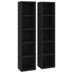 Vidaxl armoires  cd 2 pcs noir 21x16x93, 5 cm agglomr