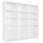 Vidaxl armoire  cd blanc brillant 102x23x89, 5 cm agglomr