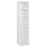 Vidaxl armoire � cd blanc brillant 21x20x88 cm agglom�r�