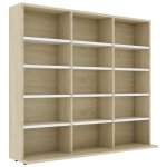 Vidaxl armoire  cd blanc et chne sonoma 102x23x89, 5 cm agglomr