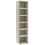 Vidaxl armoire  cd blanc et chne sonoma 21x20x88 cm agglomr