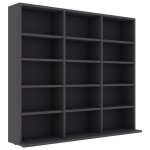Vidaxl armoire  cd gris 102x23x89, 5 cm agglomr