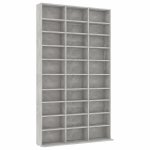 Vidaxl armoire � cd gris b�ton 102x23x177, 5 cm agglom�r�