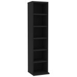 Vidaxl armoire � cd noir 21x20x88 cm agglom�r�