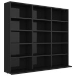 Vidaxl armoire  cd noir brillant 102x23x89, 5 cm agglomr