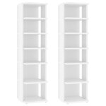 Vidaxl armoires  chaussures 2 pcs blanc 25x27x102 cm agglomr