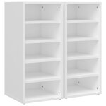 Vidaxl armoires � chaussures 2 pcs blanc 31, 5x35x70 cm agglom�r�