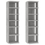 Vidaxl armoires  chaussures 2 pcs gris bton 25x27x102 cm