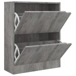 Vidaxl armoire à chaussures avec 2 portes béton 59x24x74 cm aggloméré Vidaxl armoire à chaussures avec 2 portes béton 59x24x74 cm aggloméré