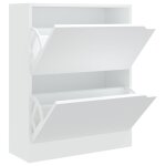 Vidaxl armoire à chaussures avec 2 portes blanc 59x24x74 cm aggloméré Vidaxl armoire à chaussures avec 2 portes blanc 59x24x74 cm aggloméré