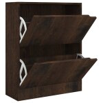 Vidaxl armoire à chaussures 2 portes chêne fumé 59x24x74 cm aggloméré Vidaxl armoire à chaussures 2 portes chêne fumé 59x24x74 cm aggloméré