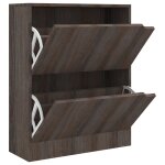 Vidaxl armoire à chaussures 2 portes chêne gris 59x24x74 cm aggloméré Vidaxl armoire à chaussures 2 portes chêne gris 59x24x74 cm aggloméré