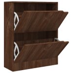 Vidaxl armoire  chaussures 2 portes chne marron 59x24x74cm agglomr