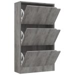 Vidaxl armoire chaussures 3 portes béton 59x24x105 cm aggloméré Vidaxl armoire chaussures 3 portes béton 59x24x105 cm aggloméré