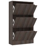 Vidaxl armoire à chaussures 3 portes chêne gris 59x24x105 cm aggloméré Vidaxl armoire à chaussures 3 portes chêne gris 59x24x105 cm aggloméré