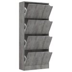 Vidaxl armoire à chaussures 4 portes béton 59x24x136 cm aggloméré Vidaxl armoire à chaussures 4 portes béton 59x24x136 cm aggloméré