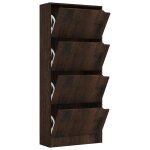 Vidaxl armoire  chaussures 4 portes chne fum 59x24x136 cm agglomr