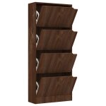 Vidaxl armoire chaussures 4 portes chne marron 59x24x136 cm agglomr