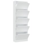 Vidaxl armoire � chaussures 5 portes blanc 59x24x167 cm agglom�r�