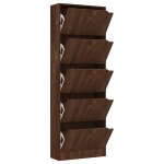 Vidaxl armoire chaussures 5 portes chne marron 59x24x167 cm agglomr