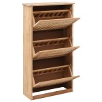 Vidaxl armoire  chaussures 55x20x104 cm bois de noyer massif