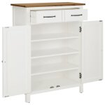 Vidaxl armoire  chaussures 76x37x105 cm bois de chne solide