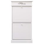 Vidaxl armoire  chaussures blanc 50 x 28 x 98 cm bois de paulownia