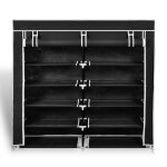 Vidaxl armoire  chaussures avec housse 115 x 28 x 110cm tissu noir