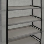 Vidaxl armoire  chaussures avec housse gris 58x28x106 cm tissu
