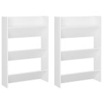 Vidaxl armoires � chaussures murales 2 pcs blanc 60x18x90 cm agglom�r�