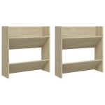 Vidaxl armoires  chaussures murales 2 pcs chne sonoma 60x18x60 cm
